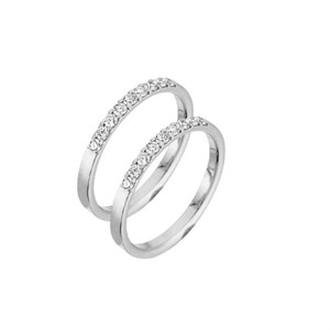 Nuran - Trauringe aus 14kt. Weißgold mit 0,18ct. in jedem Ring